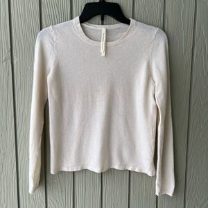 Babaton 100% Cashmere Crewneck Sweater Small Cream Lightweight NWOT